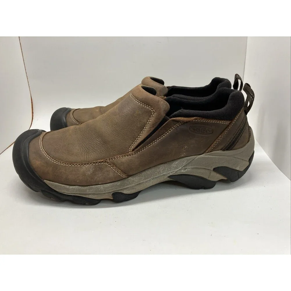 KEEN Targhee III Slip-On Dark Earth Leather Trail Shoes Men's Size 13